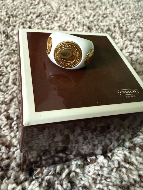 Coach Jewelry - Vintage Coach White Enamel Ring